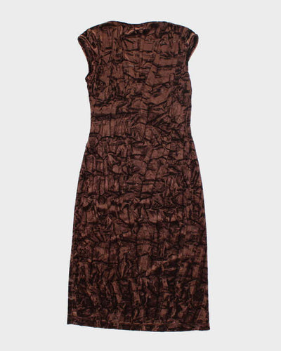Y2k 00s Le Chateau Brown Velvet Dress - XS