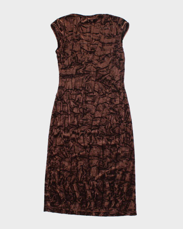 Y2k 00s Le Chateau Brown Velvet Dress - XS