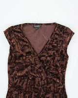 Y2k 00s Le Chateau Brown Velvet Dress - XS