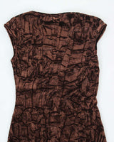 Y2k 00s Le Chateau Brown Velvet Dress - XS