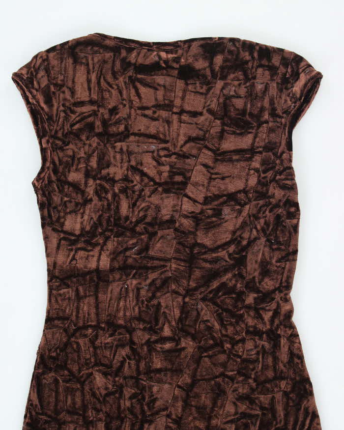 Y2k 00s Le Chateau Brown Velvet Dress - XS