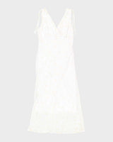 Vintage 90s M Collection White Sparkly Floral Dress - S