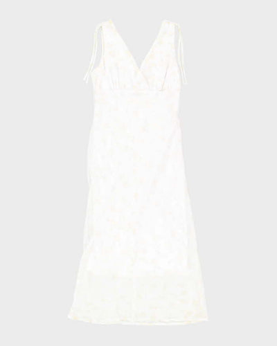Vintage 90s M Collection White Sparkly Floral Dress - S