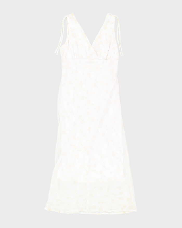 Vintage 90s M Collection White Sparkly Floral Dress - S