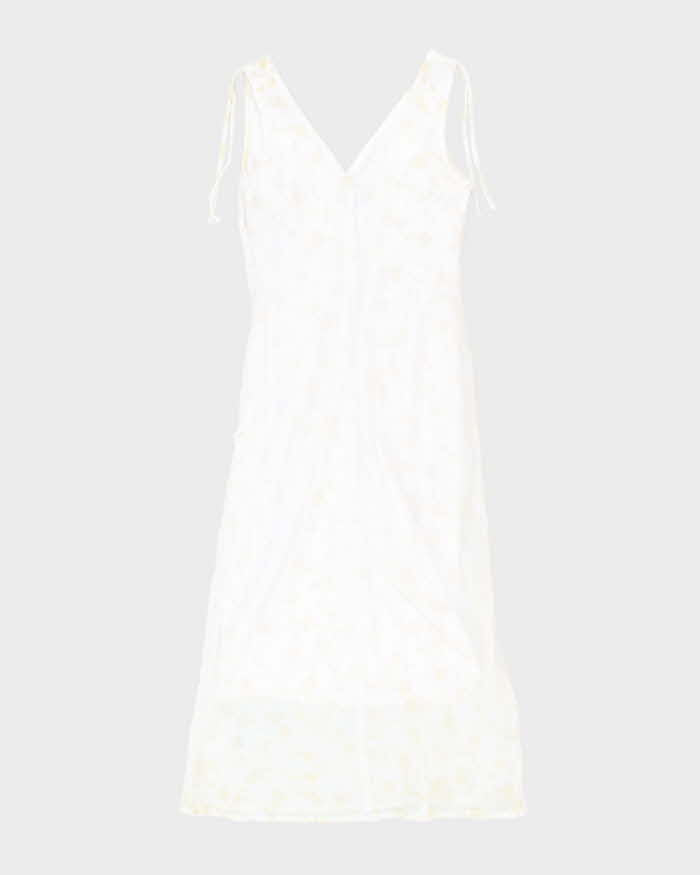Vintage 90s M Collection White Sparkly Floral Dress - S