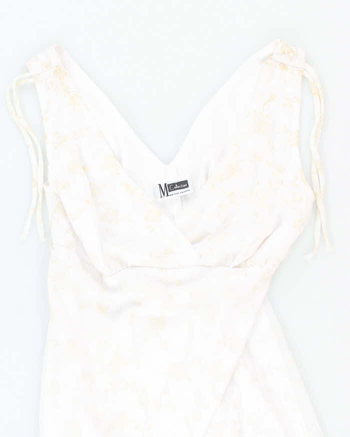 Vintage 90s M Collection White Sparkly Floral Dress - S