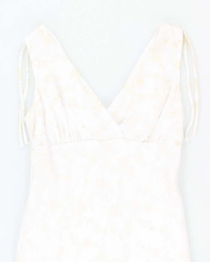 Vintage 90s M Collection White Sparkly Floral Dress - S