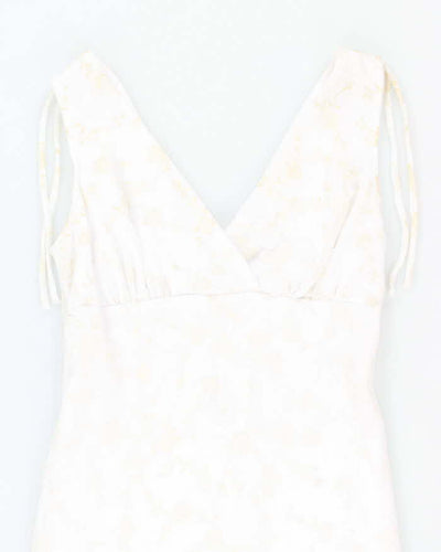 Vintage 90s M Collection White Sparkly Floral Dress - S