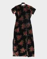 Vintage Suttles &amp; Seawinds Velvet Floral Dress - XS