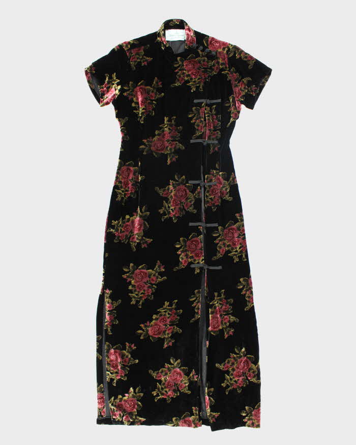 Vintage Suttles &amp; Seawinds Velvet Floral Dress - XS