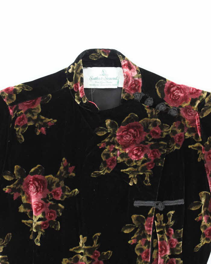 Vintage Suttles &amp; Seawinds Velvet Floral Dress - XS