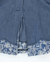 Vintage 90s Floral Denim Dress - S