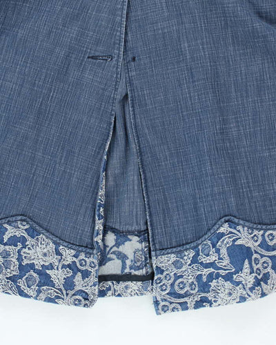 Vintage 90s Floral Denim Dress - S