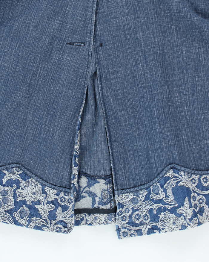 Vintage 90s Floral Denim Dress - S