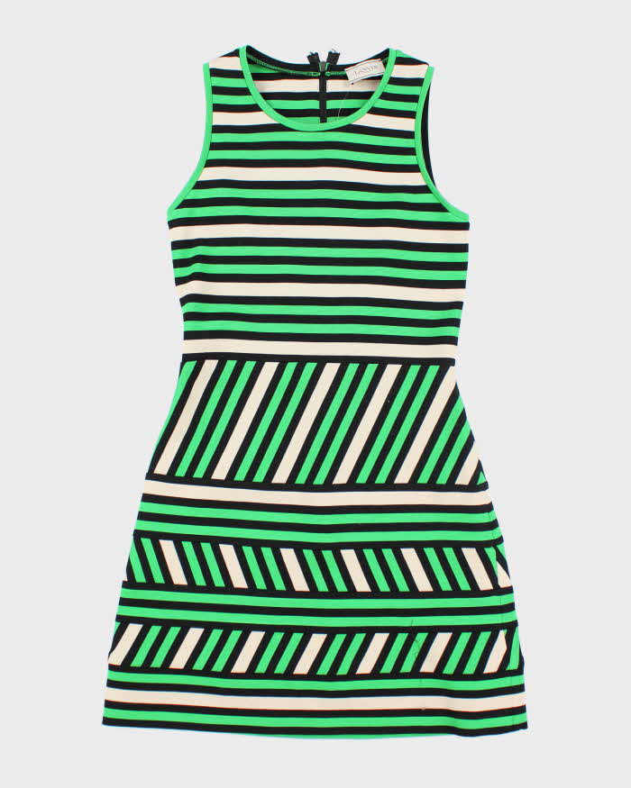Lanvin Green Stripe Mini Dress - S