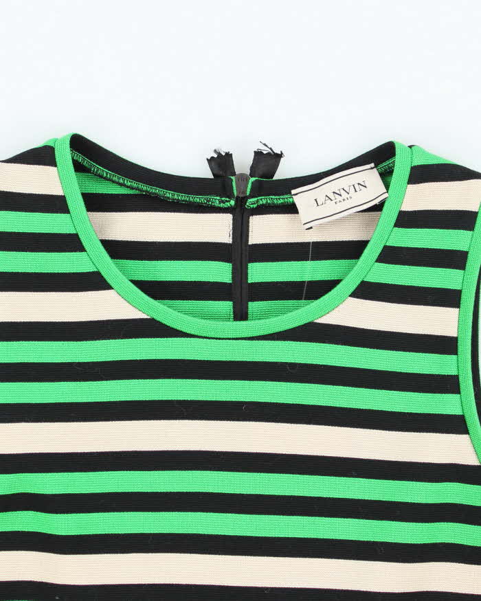 Lanvin Green Stripe Mini Dress - S