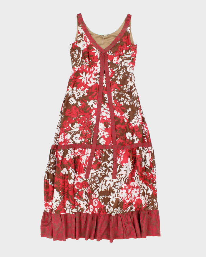 Vintage 00s Ect Silk Floral Maxi Dress - S