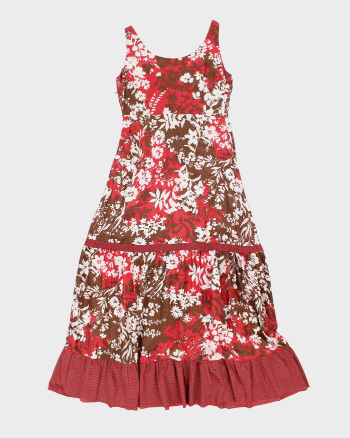 Vintage 00s Ect Silk Floral Maxi Dress - S