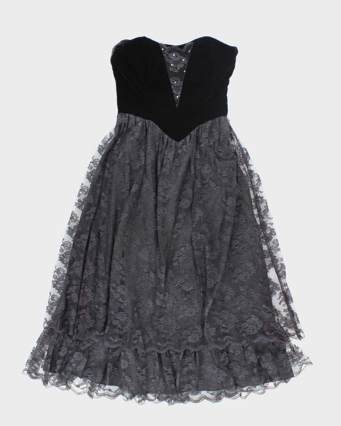 Vintage 90s Collections Velvet & Lace Dress - S