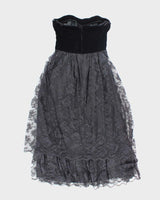 Vintage 90s Collections Velvet &amp; Lace Dress - S