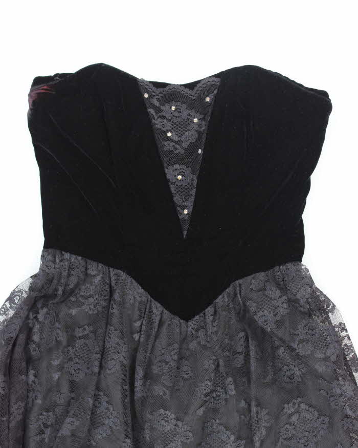Vintage 90s Collections Velvet &amp; Lace Dress - S