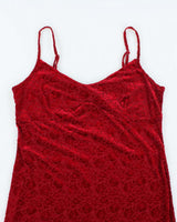 Vintage 90s Jessica Velvet Floral Slip Dress - XL