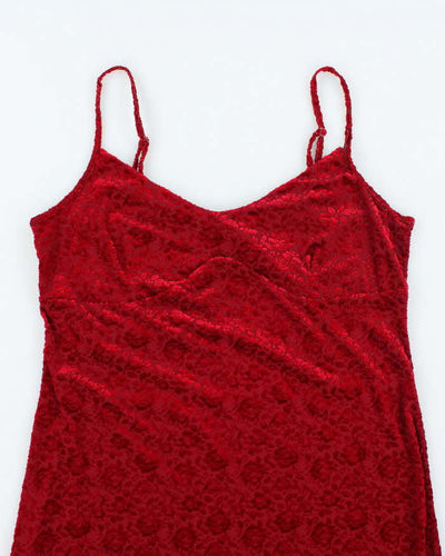 Vintage 90s Jessica Velvet Floral Slip Dress - XL