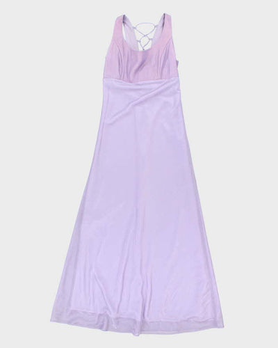 Vintage 90s Purple Lace-up Maxi Dress - S