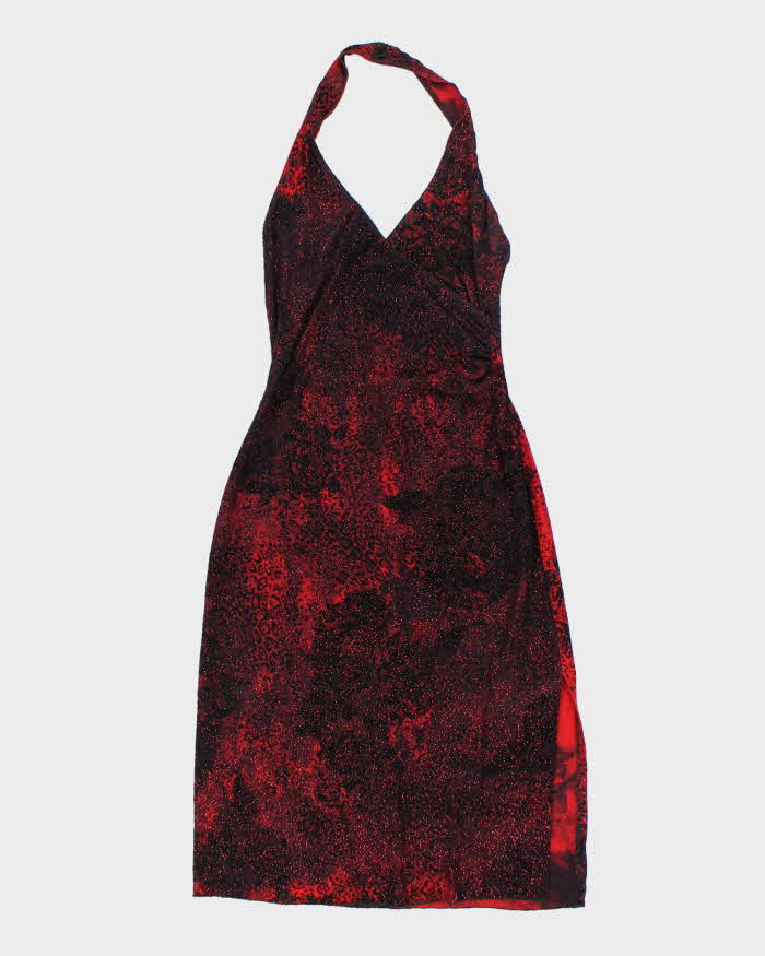 Vintage Y2k 00s Le Chateau Glitter Halter Neck Dress - S