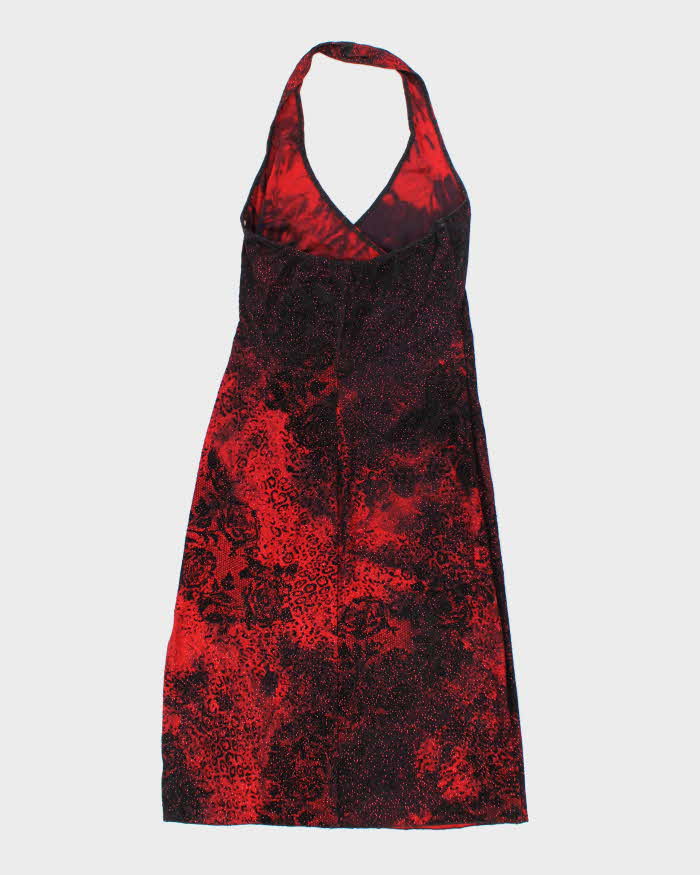 Vintage Y2k 00s Le Chateau Glitter Halter Neck Dress - S
