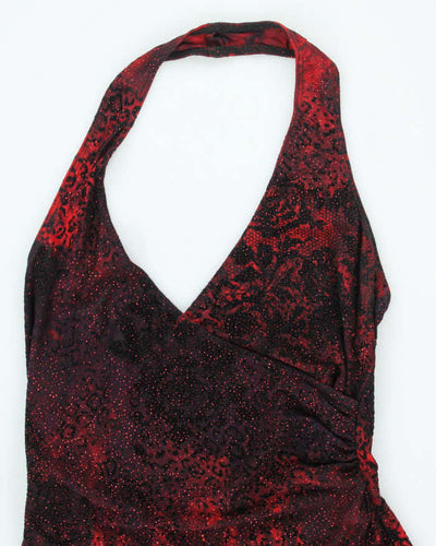 Vintage Y2k 00s Le Chateau Glitter Halter Neck Dress - S