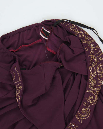 Vintage Y2k 00s Halter Neck Beaded Purple Dress - XS