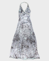 Vintage 90s The House Halterneck Velvet Dress - S