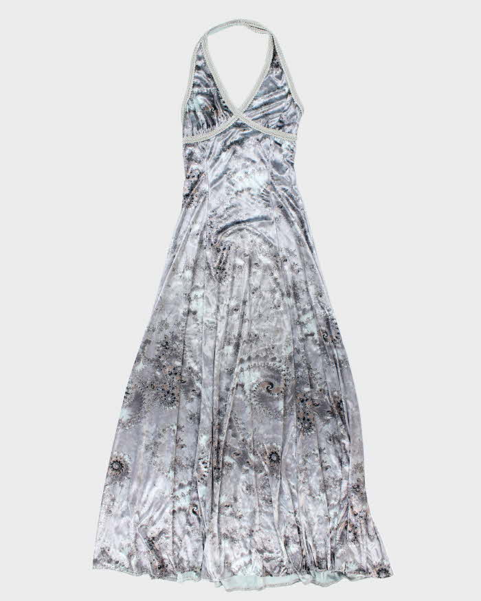 Vintage 90s The House Halterneck Velvet Dress - S