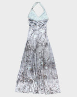 Vintage 90s The House Halterneck Velvet Dress - S