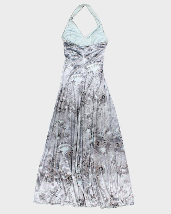 Vintage 90s The House Halterneck Velvet Dress - S