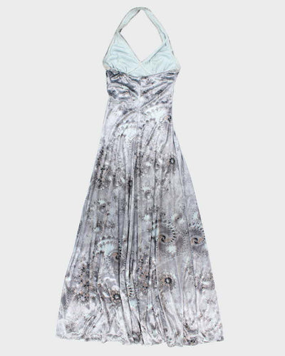 Vintage 90s The House Halterneck Velvet Dress - S