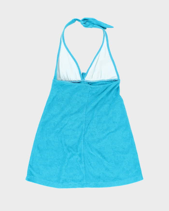 polo ralph lauren beach terry towelling halter dress 00's Vintage Polo Ralph Lauren Towelling Halter Beach Dress // Pink Terry Beach Mini Dress // Medium
