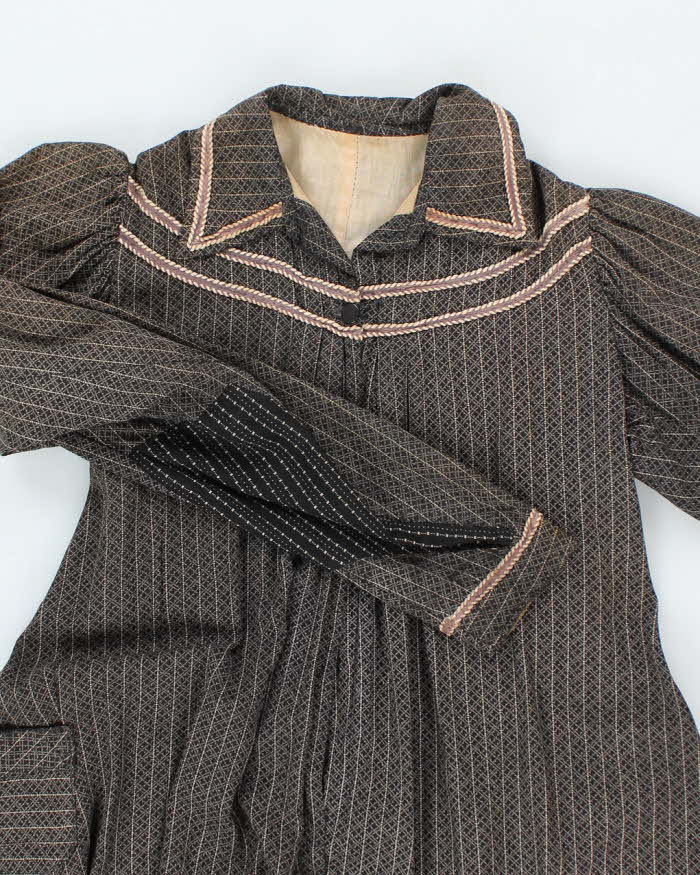 Vintage 1900s Long Sleeve Smock Dress - S