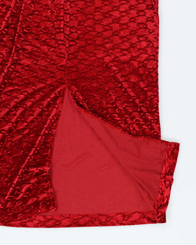 Vintage 90s Jessica Velvet Red Dress - M