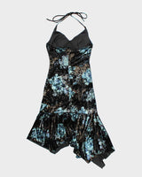 Vintage Y2k 00s Le Chateau Velvet Halter Dress - S
