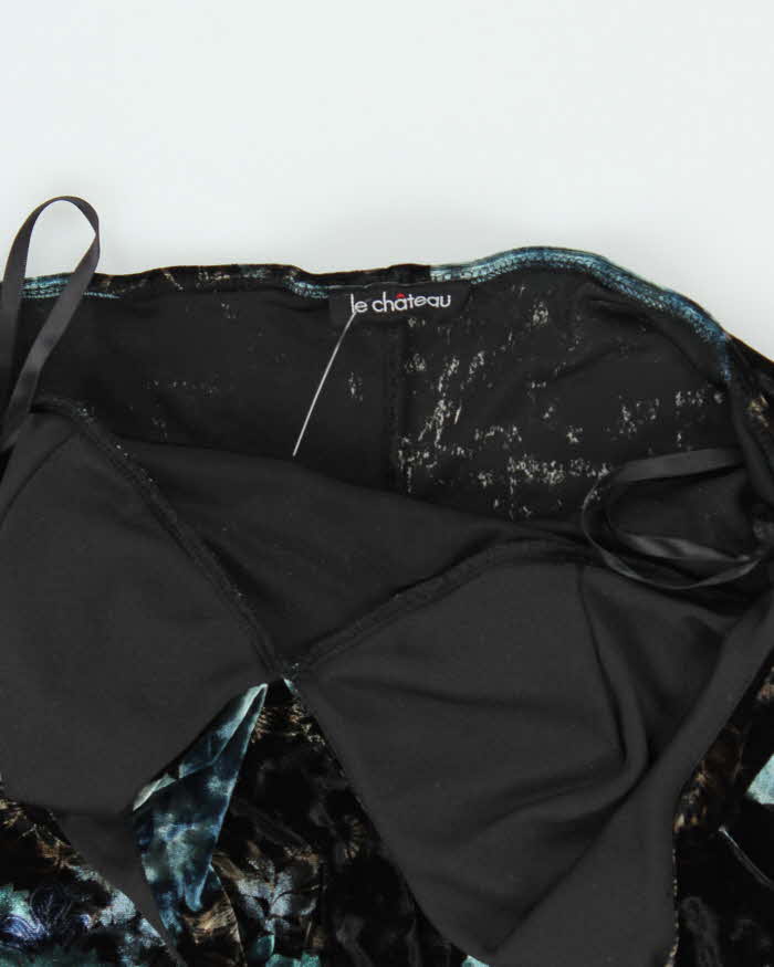 Vintage Y2k 00s Le Chateau Velvet Halter Dress - S