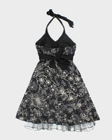 Vintage Y2k 00s Floral Halter Neck Dress - S