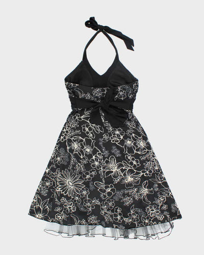 Vintage Y2k 00s Floral Halter Neck Dress - S