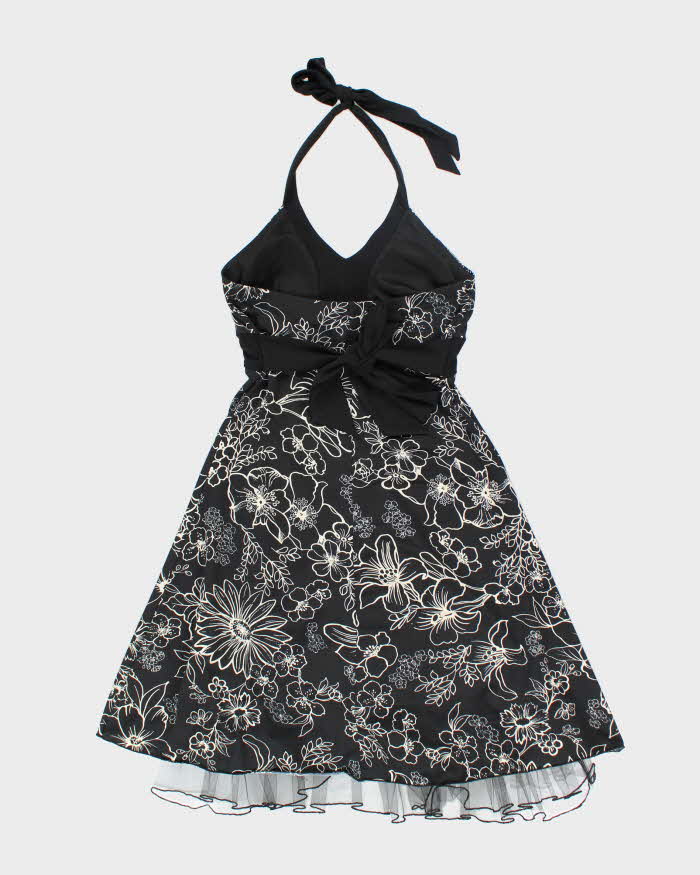 Vintage Y2k 00s Floral Halter Neck Dress - S