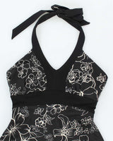 Vintage Y2k 00s Floral Halter Neck Dress - S