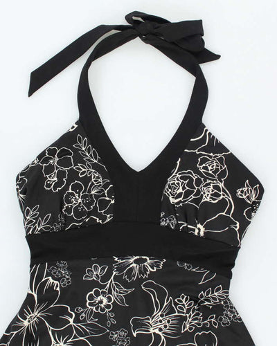 Vintage Y2k 00s Floral Halter Neck Dress - S