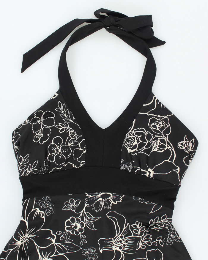 Vintage Y2k 00s Floral Halter Neck Dress - S