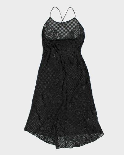 Vintage Y2k 00s Victoria's Secret Mesh Velvet Slip Dress - M