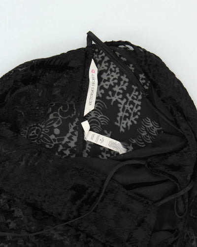 Vintage Y2k 00s Victoria's Secret Mesh Velvet Slip Dress - M